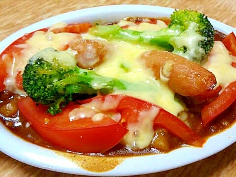 野菜とソーセージ乗せカレードリア
